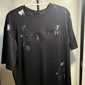 Balenciaga Black Distressed Men's Tee